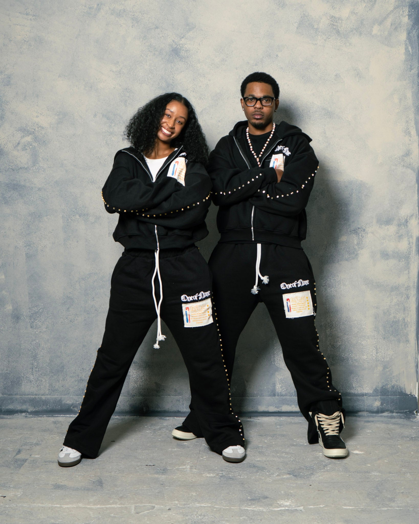 Jet Black Gemstone Sweats