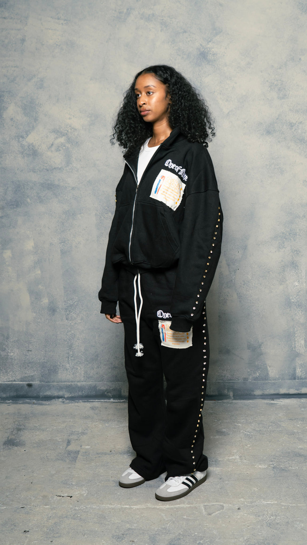 Jet Black Gemstone Sweats