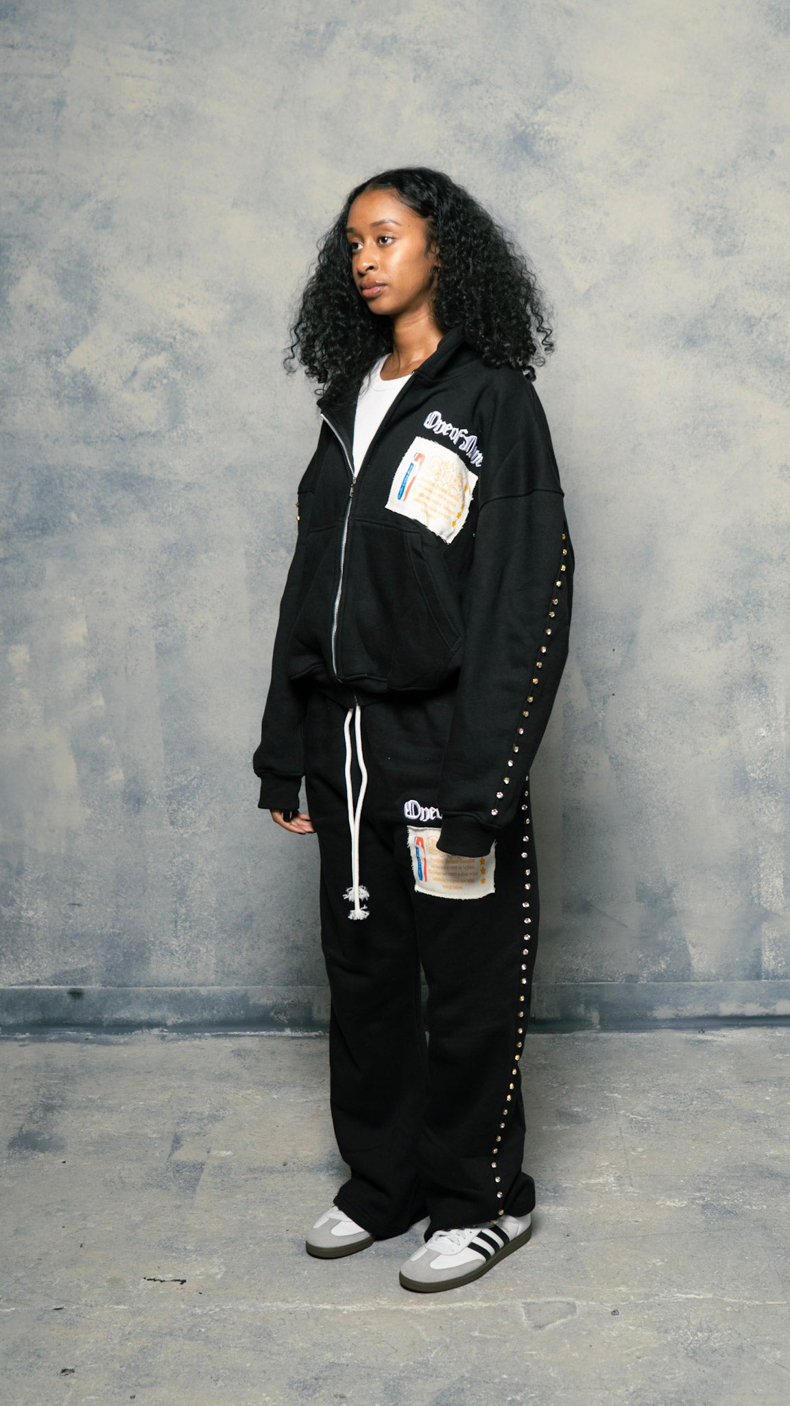 Jet Black Gemstone Sweats