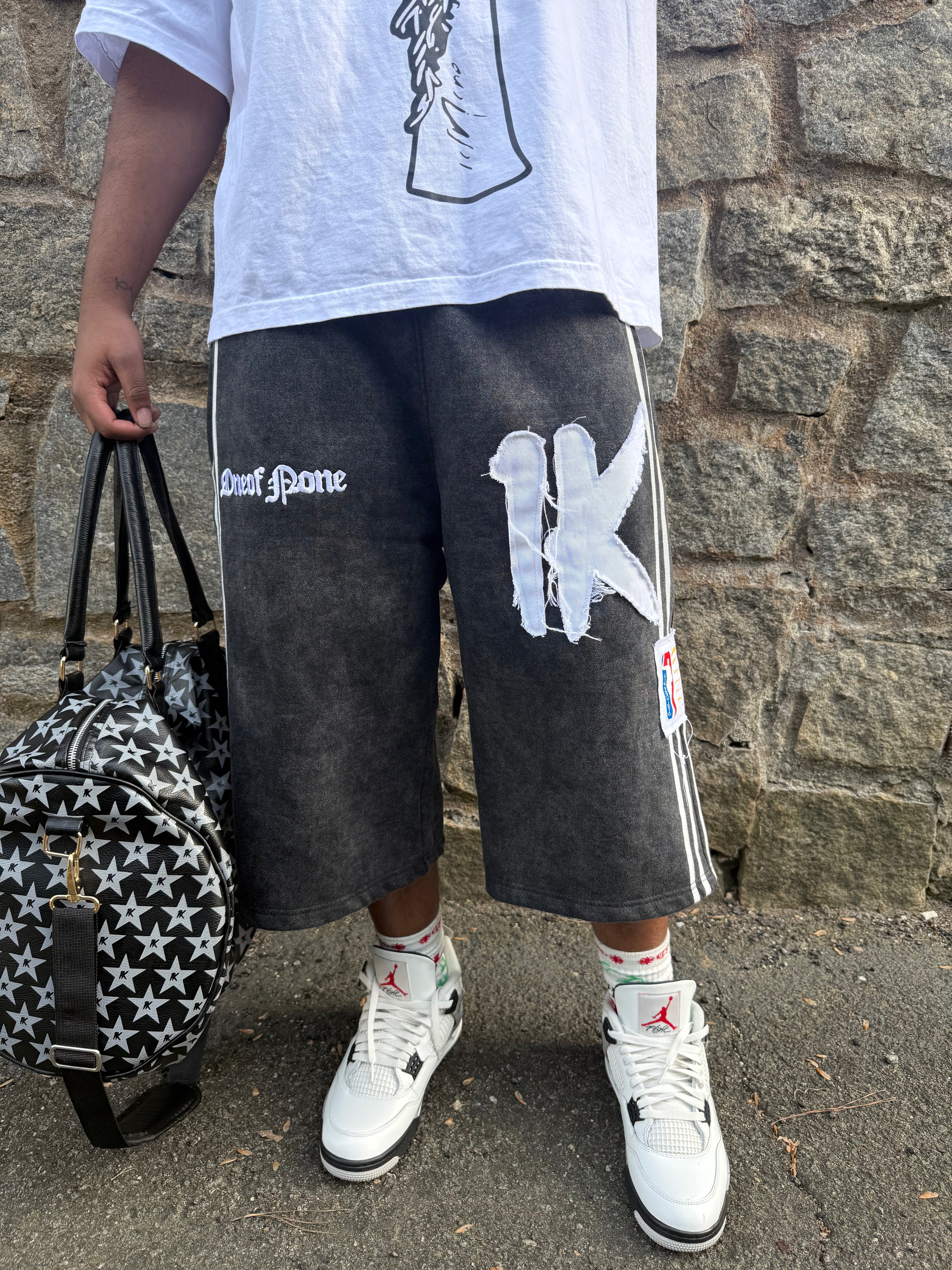 Vintage Black 3/4 Shorts